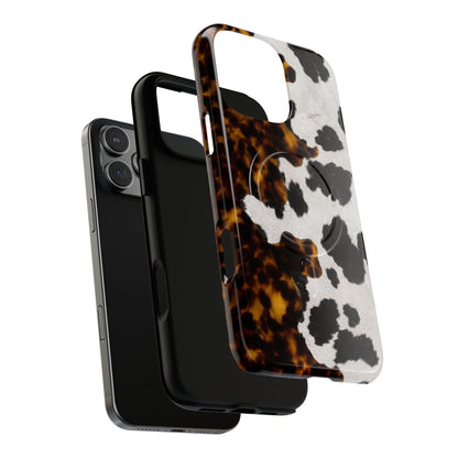 Tortoiseshell + Cowhide Magnetic Case