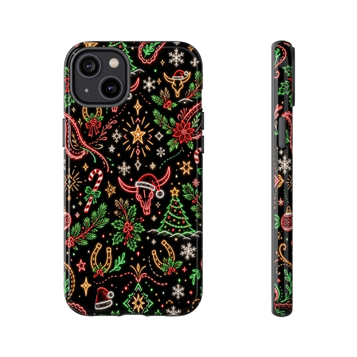 Neon Christmas Skulls Tough Case