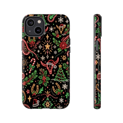 Neon Christmas Skulls Tough Case