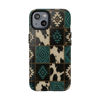 Turquiose Aztec Patchwork Magnetic Case