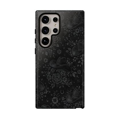 Western Noir Floral Hats Tough Case