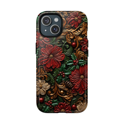Tooled Christmas Blooms Magnetic Case