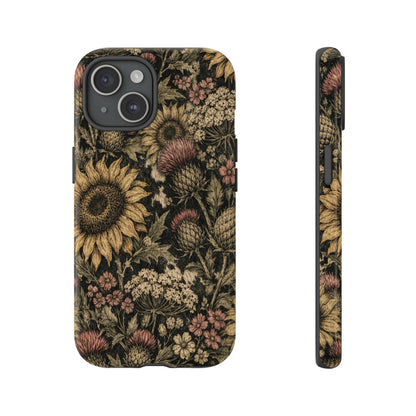 Cowhide Sunflower Thistles Tough Case