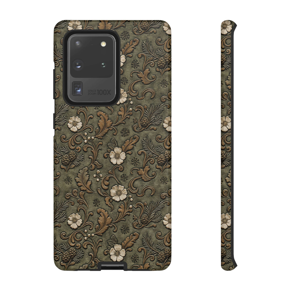 Sage Tooled Roses Tough Case