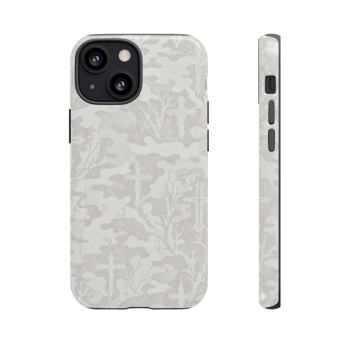 White Camo Cross Tough Case