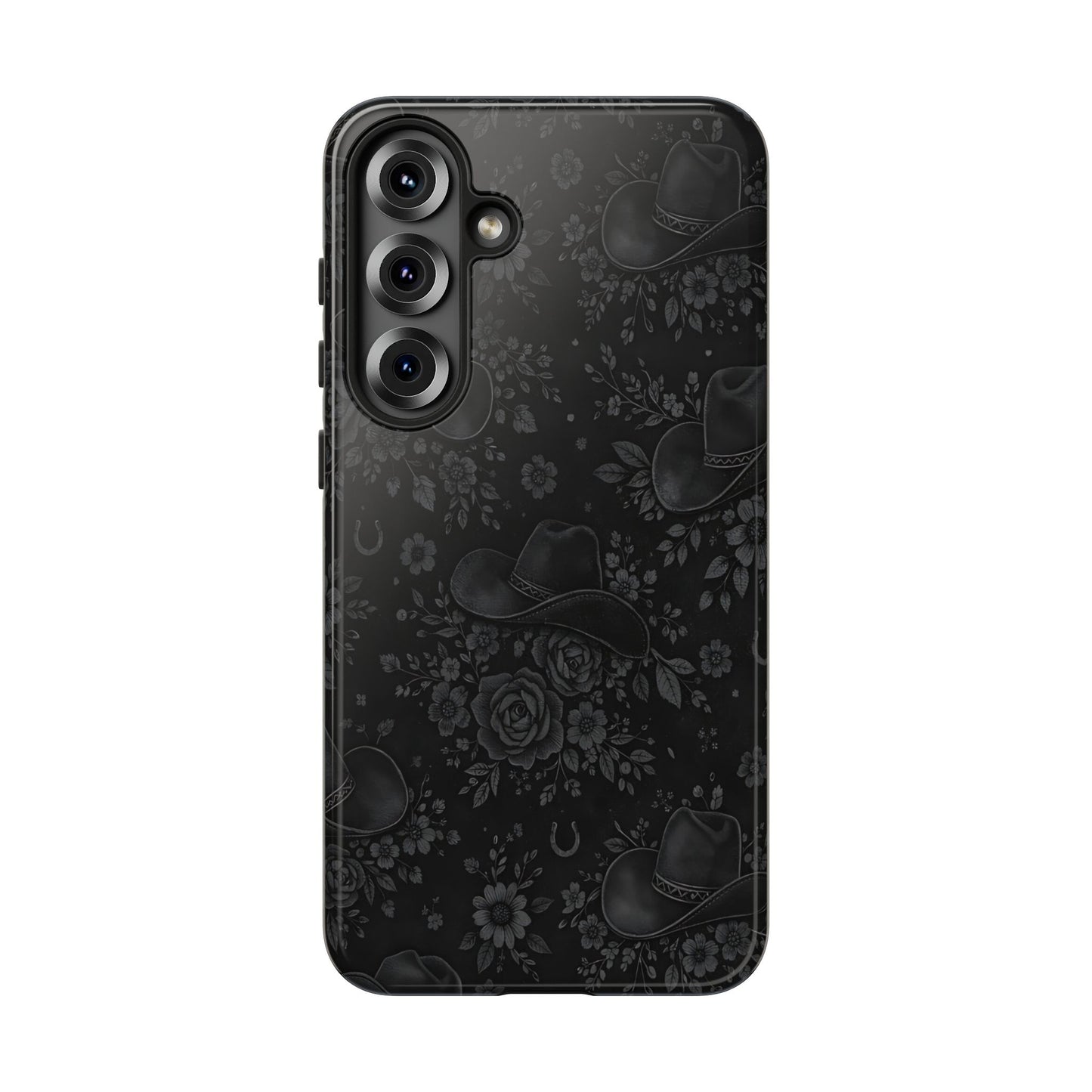 Western Noir Floral Hats Tough Case