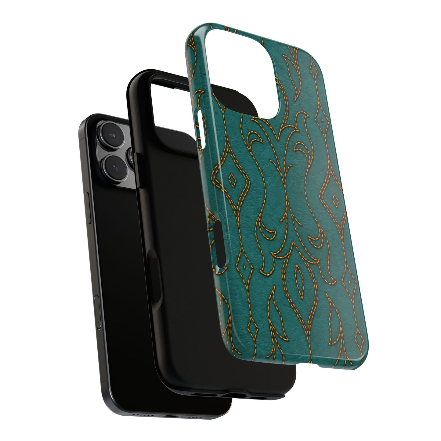 Teal Vine Stitch Tough Case