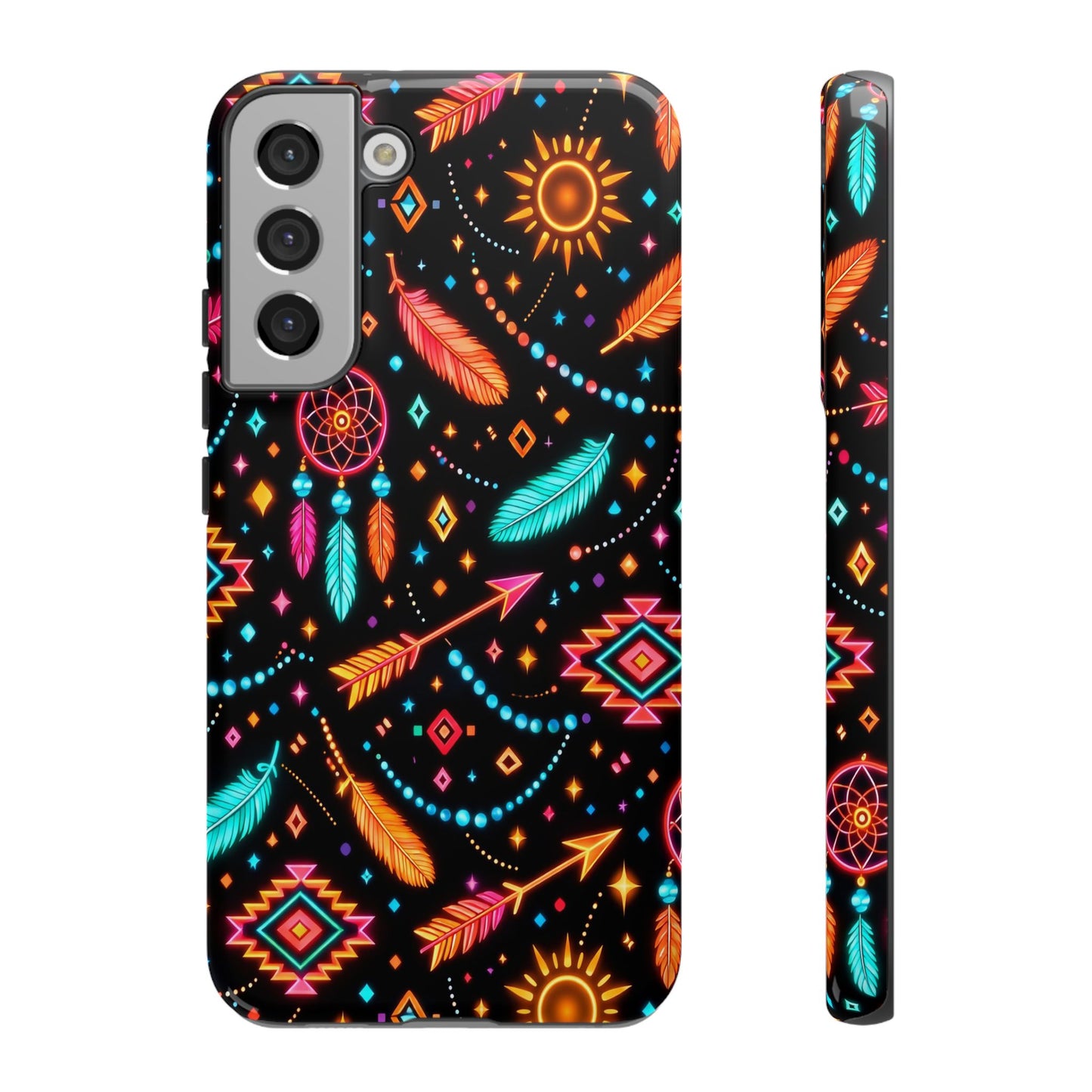 Neon Aztec Feather Tough Case