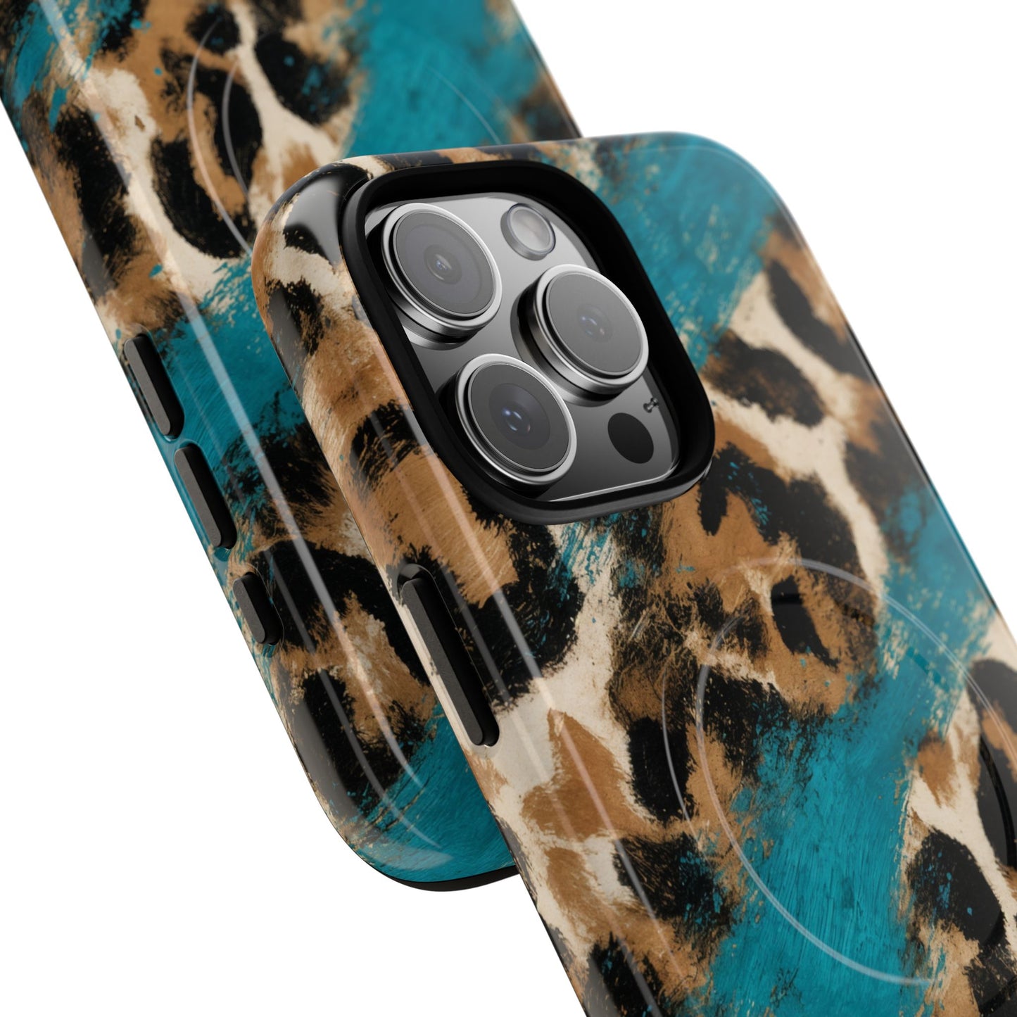 Turquoise Leopard Magnetic Case
