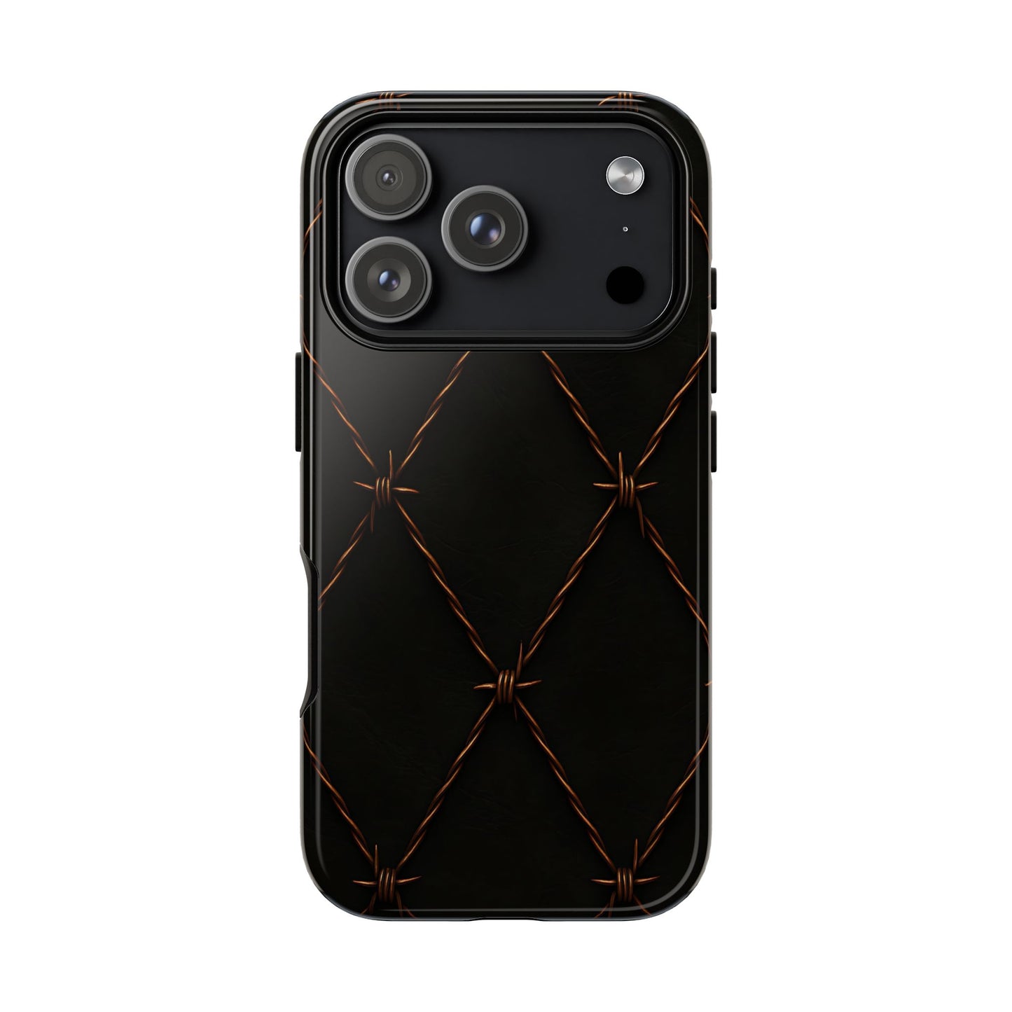 Black Barbed Wire Grid Tough Phone Case