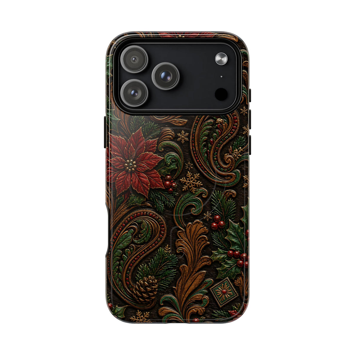 Carved Christmas Paisley Magnetic Case