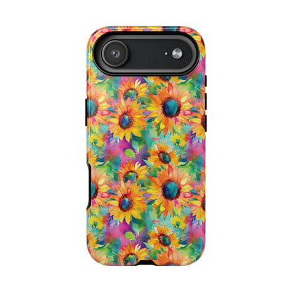 Neon Sunflowers Tough Phone Case