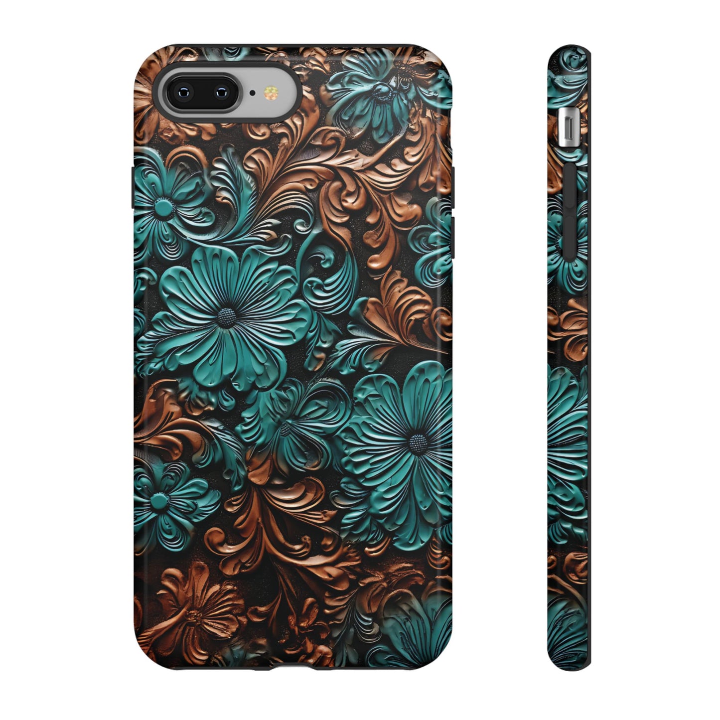 Faux Tooled Floral Tough Case