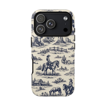Western Toile Navy Tough Case