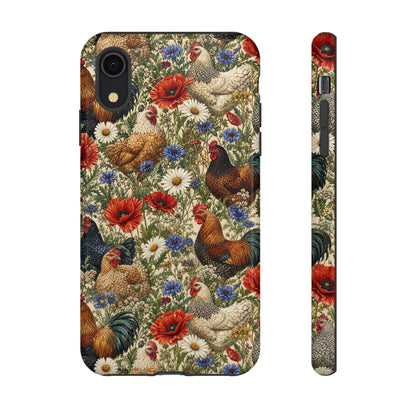 Patriotic Floral Chickens Tough Case