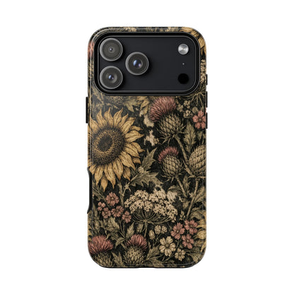 Cowhide Sunflower Thistles Tough Case