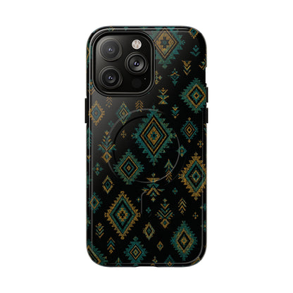 Turquoise Gold Aztec Magnetic Case