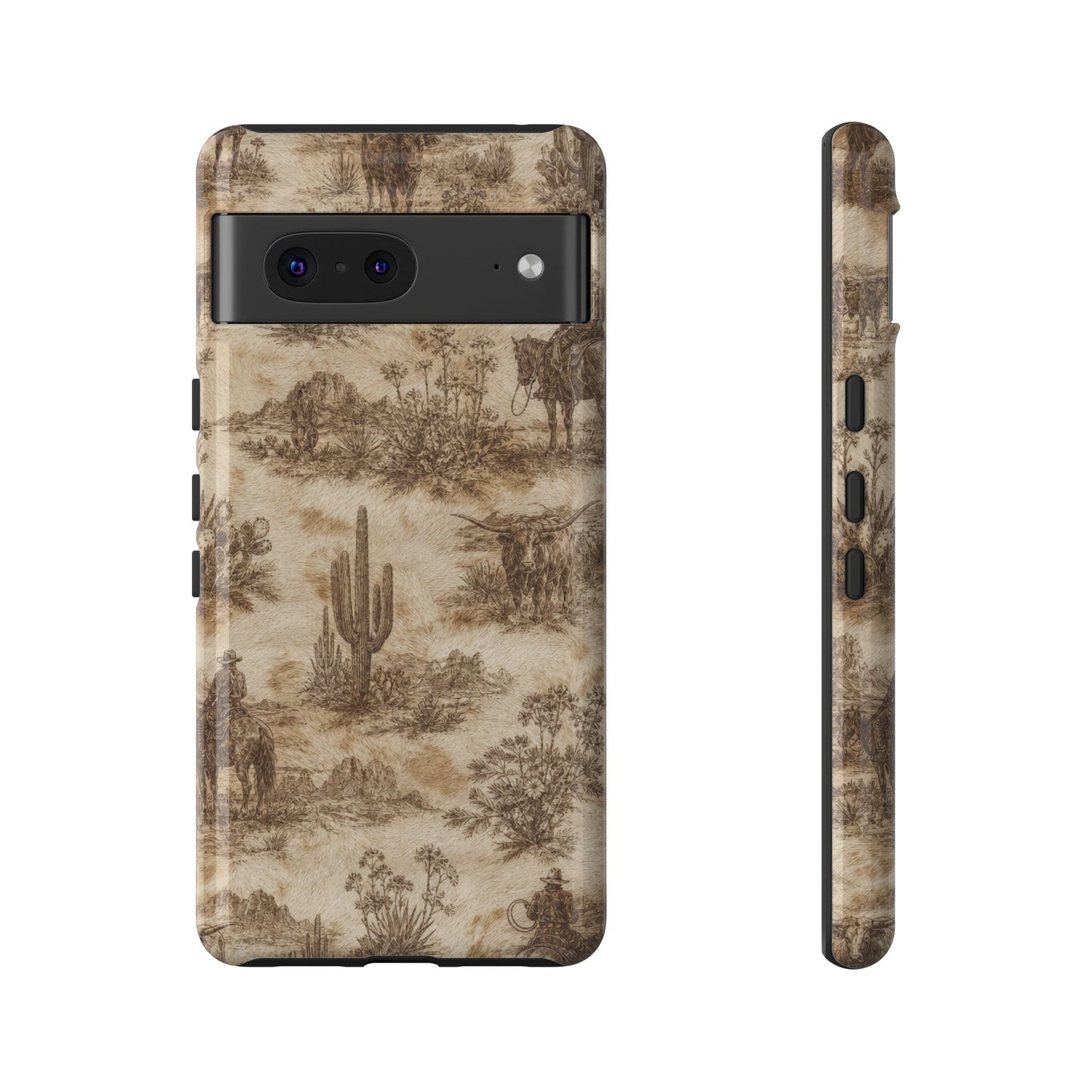Ivory Cowhide Toile Tough Case