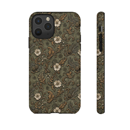 Sage Tooled Roses Tough Case