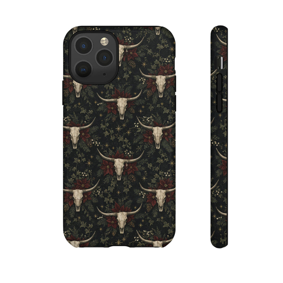 Midnight Skull Poinsettia Tough Case
