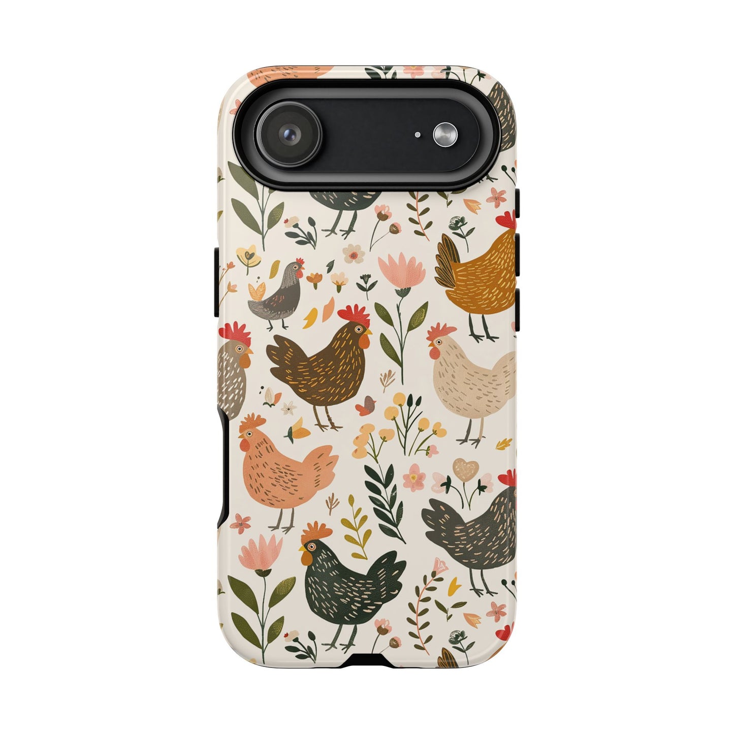 Floral Chickens Tough Phone Case