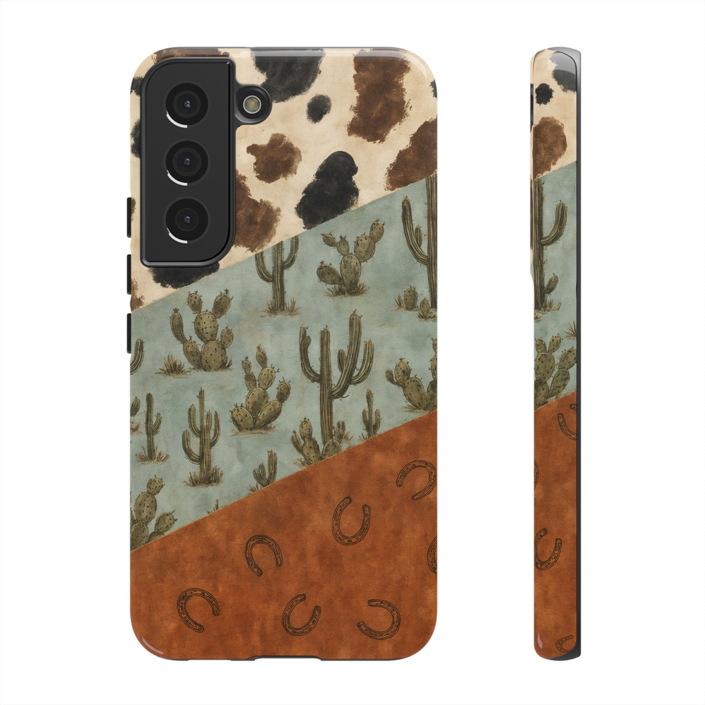 Cowhide Turquoise Cactus Tough Case