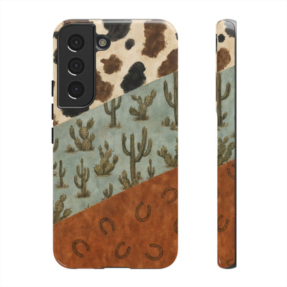 Cowhide Turquoise Cactus Tough Case