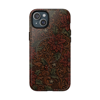 Tooled Poinsettia Magnetic Case