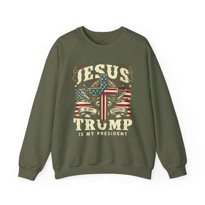 Jesus Is My Savior Trump Is My President Sweatshirt