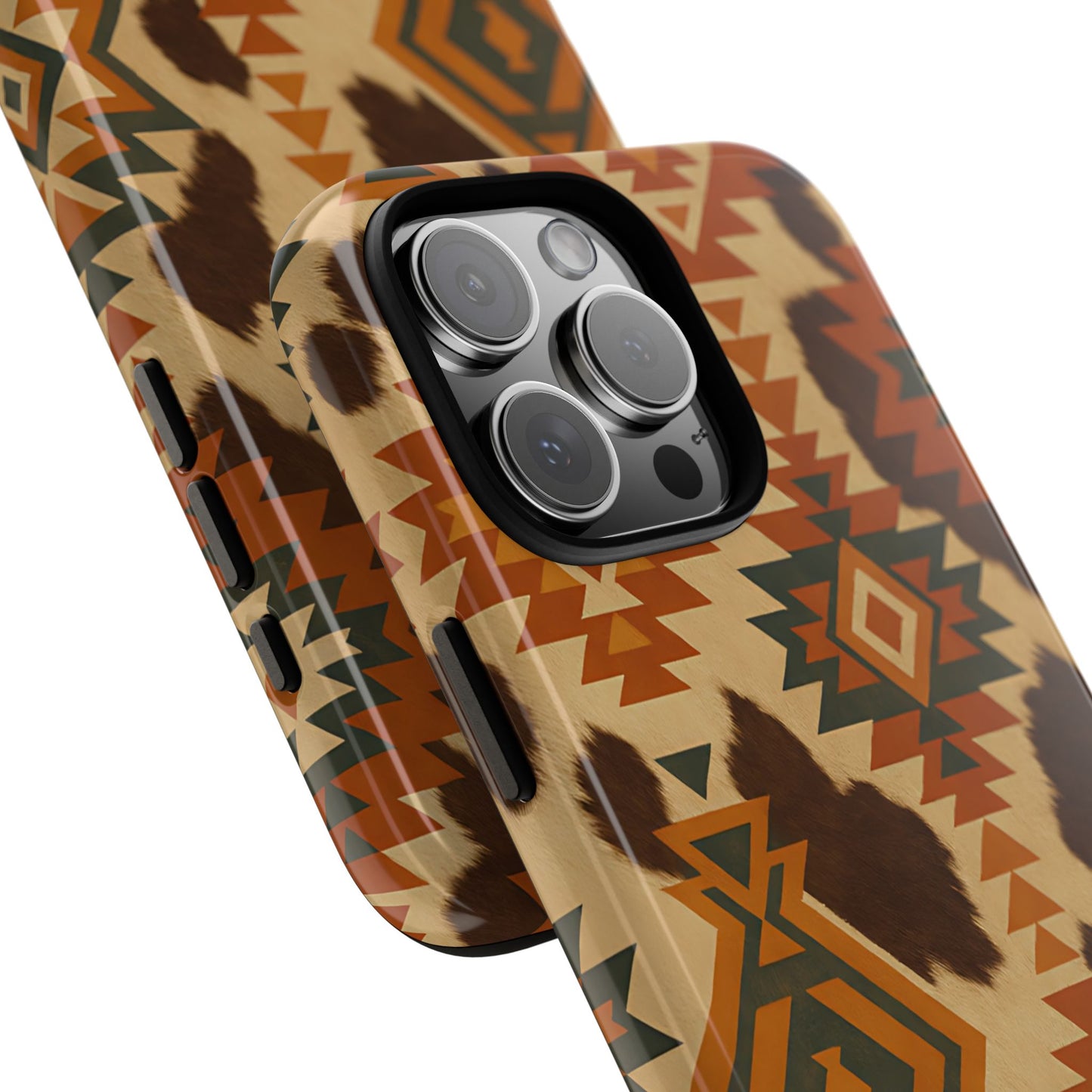 Sunset Aztec + Cowhide Tough Phone Case