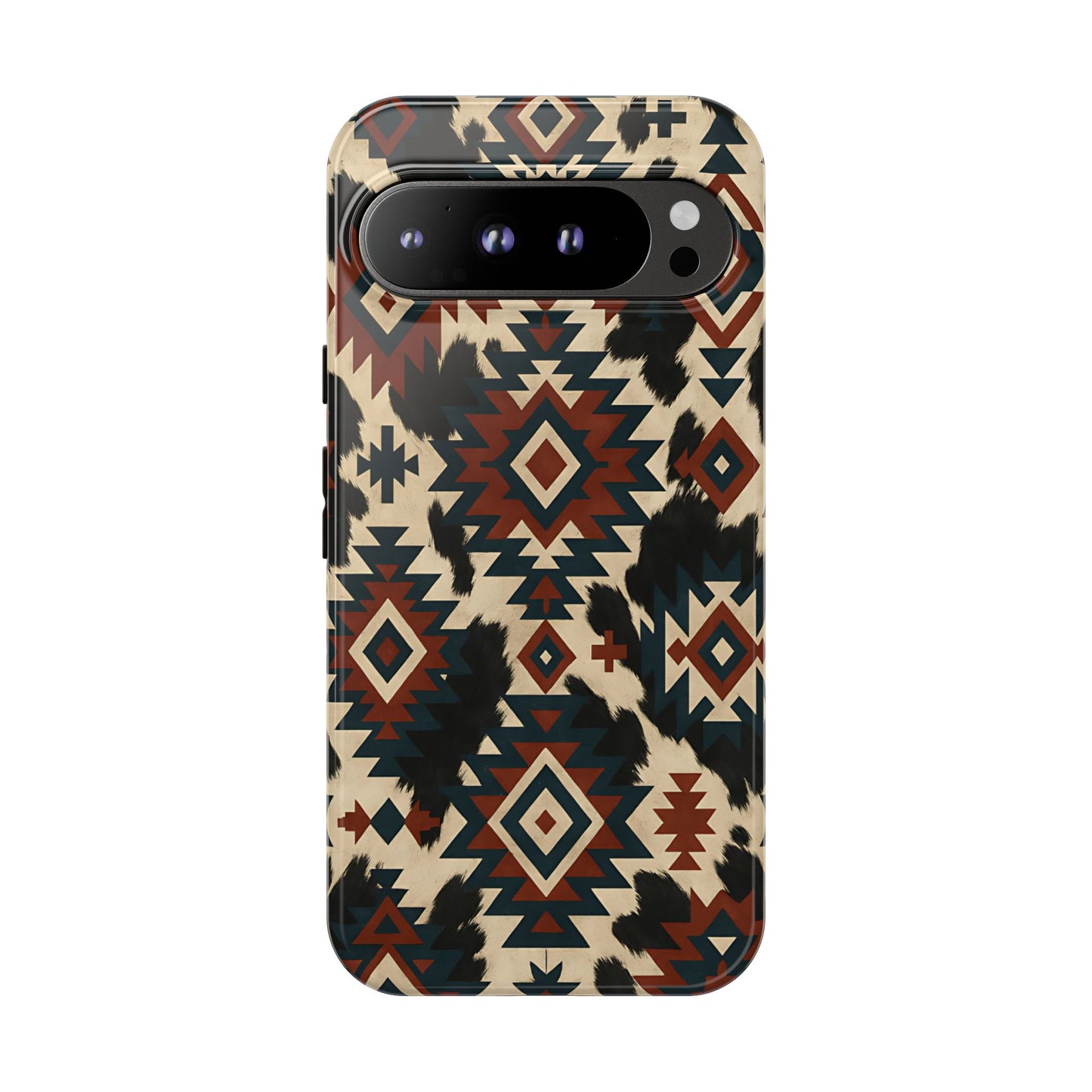 Rust Aztec + Cowhide Tough Case