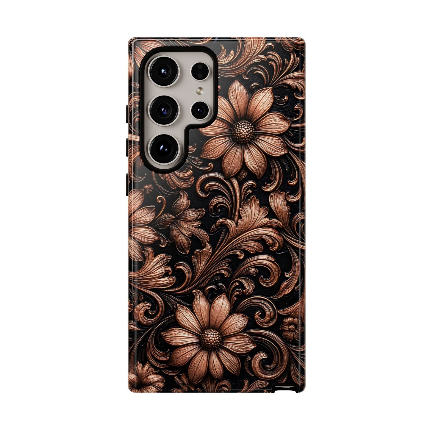 Rose Gold Floral Tough Case