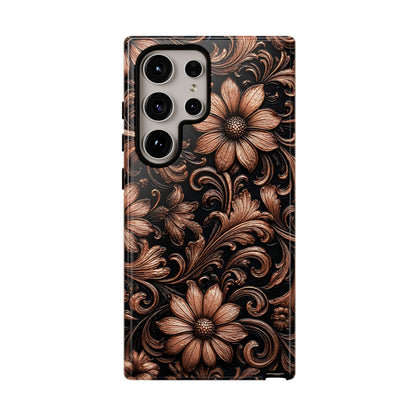 Rose Gold Floral Tough Case