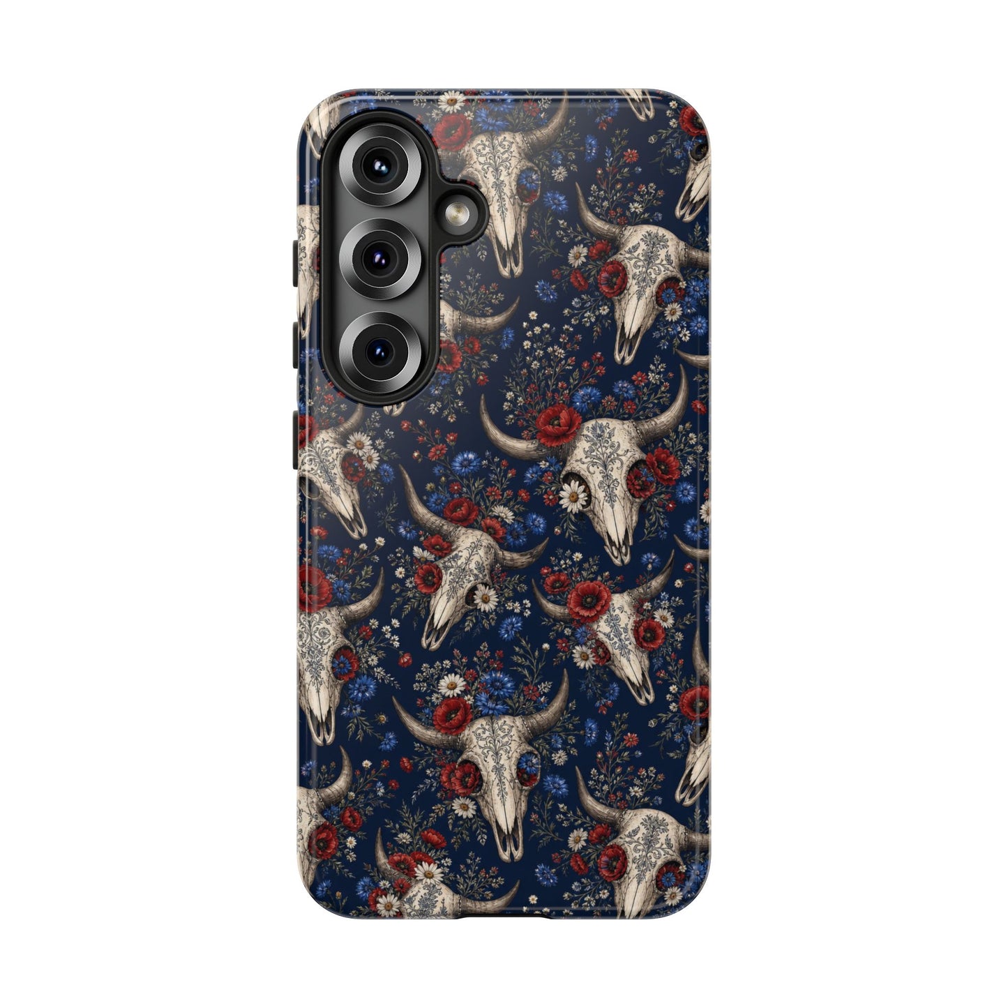 Patriotic Floral Skulls Tough Case
