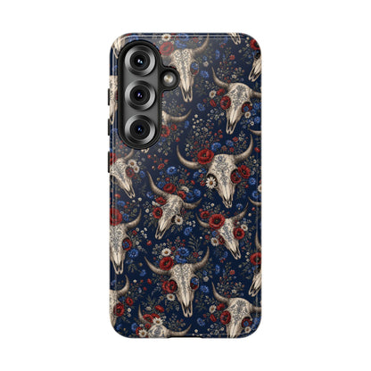 Patriotic Floral Skulls Tough Case