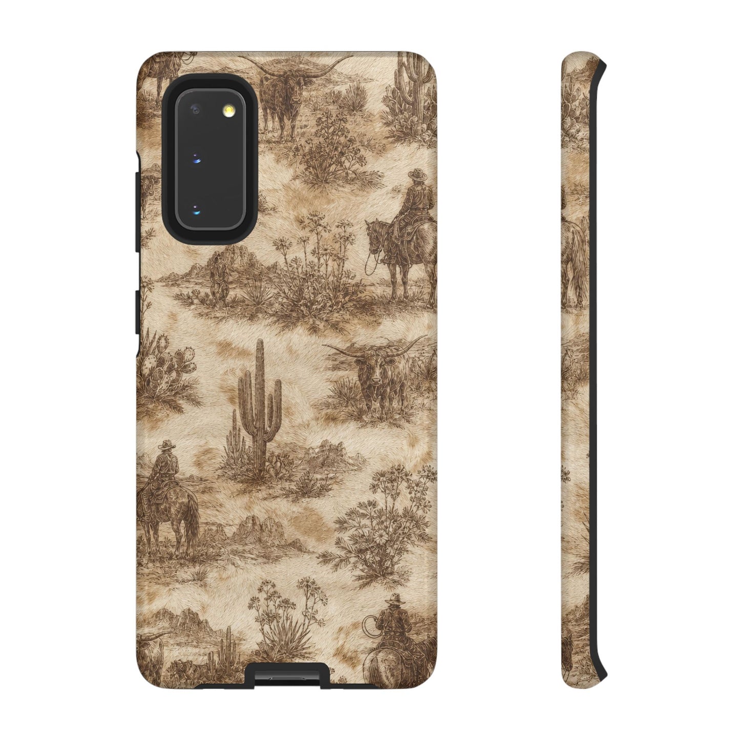 Ivory Cowhide Toile Tough Case