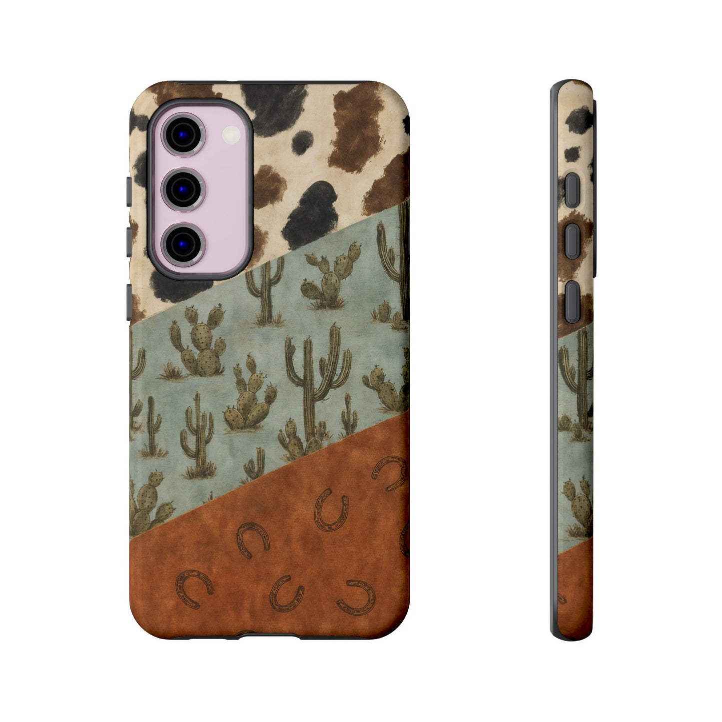 Cowhide Turquoise Cactus Tough Case