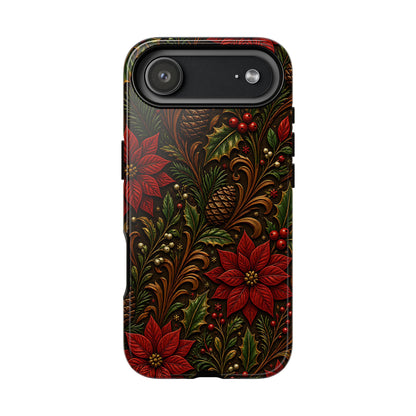 Carved Christmas Holly Tough Case