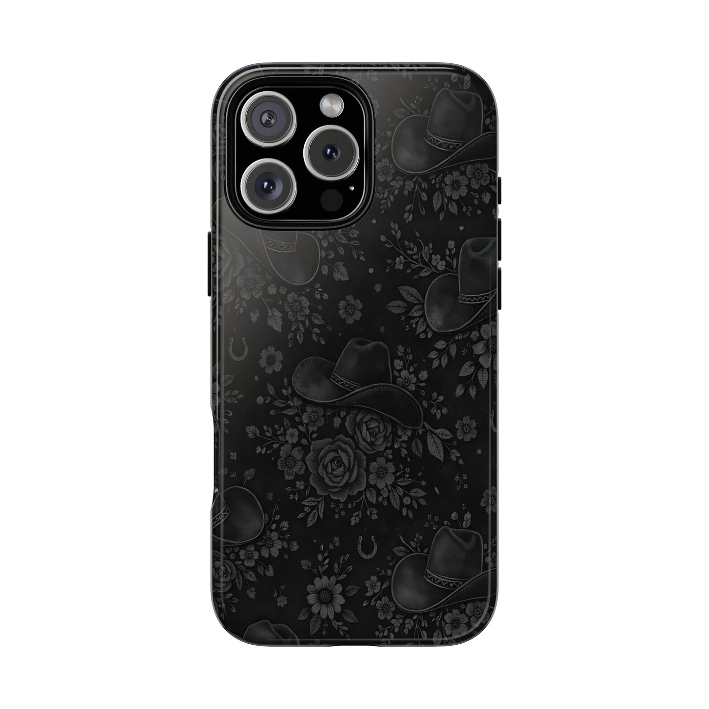Western Noir Floral Hats Tough Case