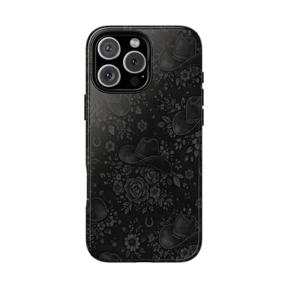 Western Noir Floral Hats Tough Case