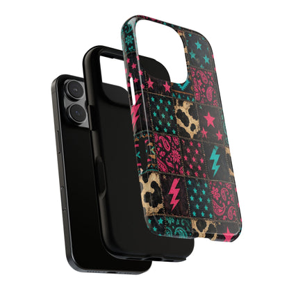Neon Cowhide Patchwork Tough Case