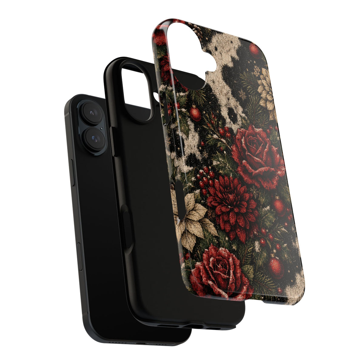 Cowhide Christmas Roses Tough Case