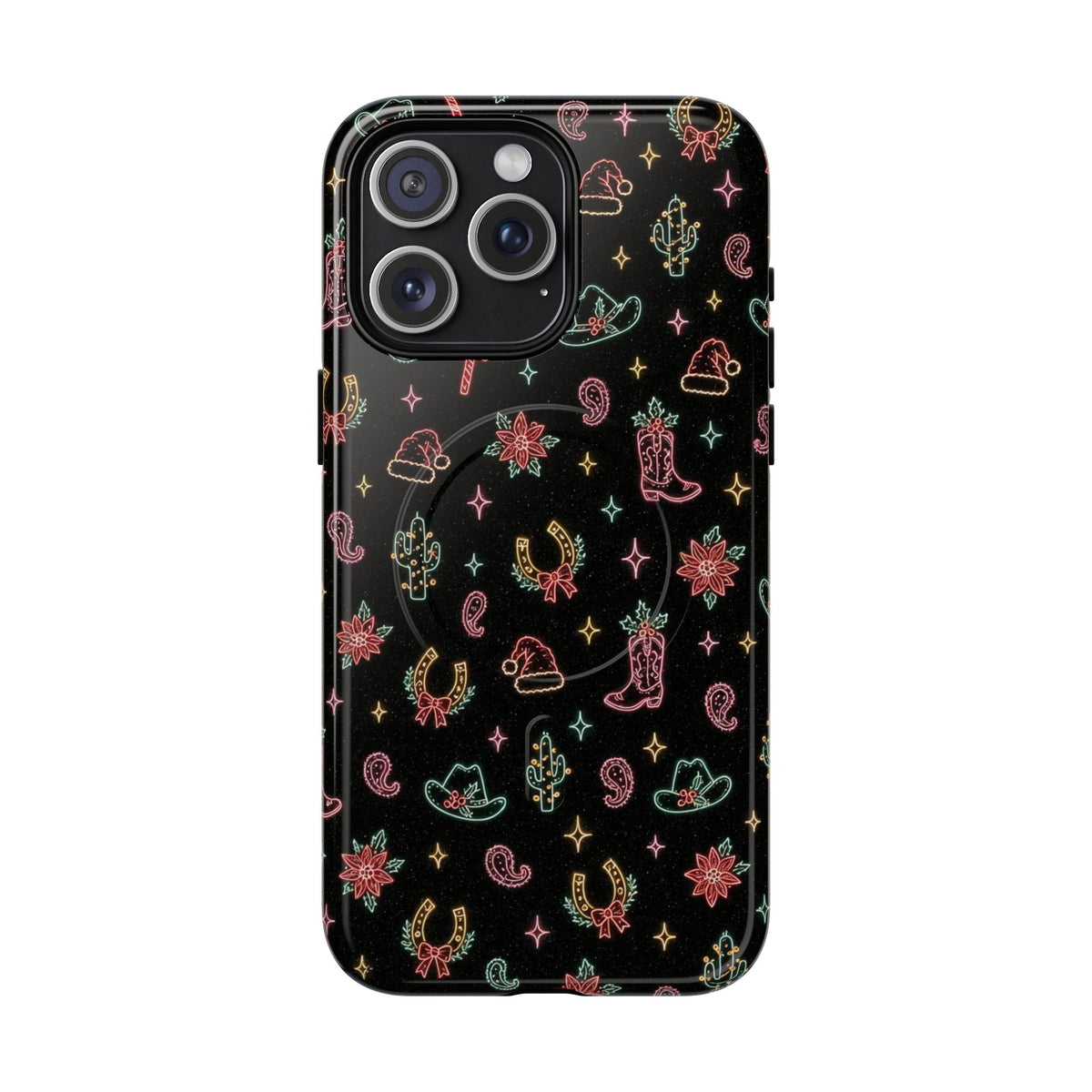 Neon Holiday Doodles Magnetic Case