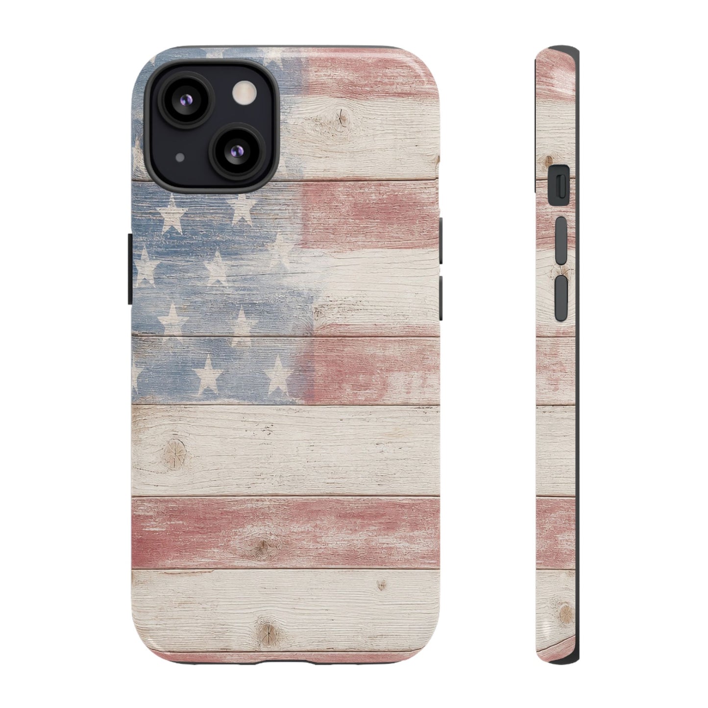 White Wood Flag Tough Case