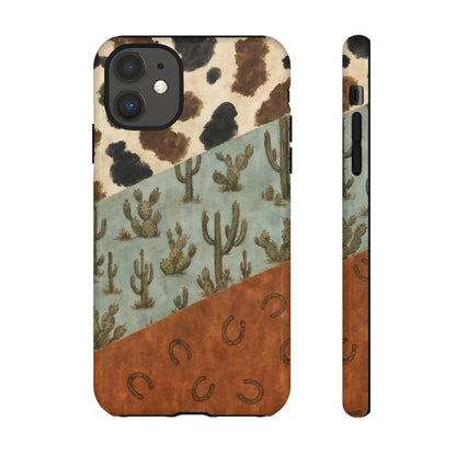 Cowhide Turquoise Cactus Tough Case