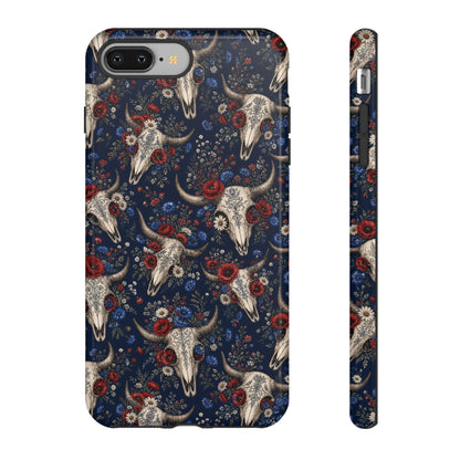 Patriotic Floral Skulls Tough Case