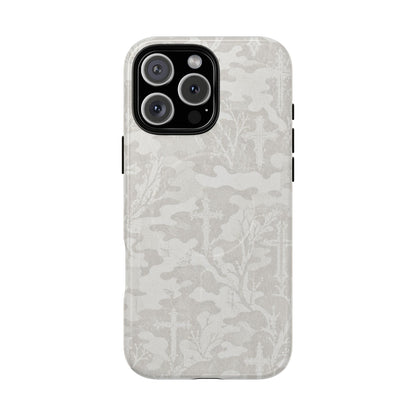 White Camo Cross Magnetic Case