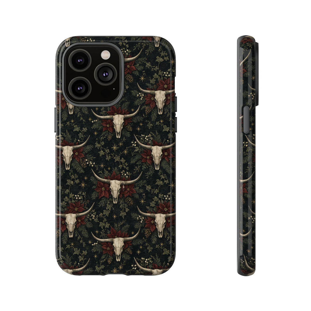 Midnight Skull Poinsettia Tough Case