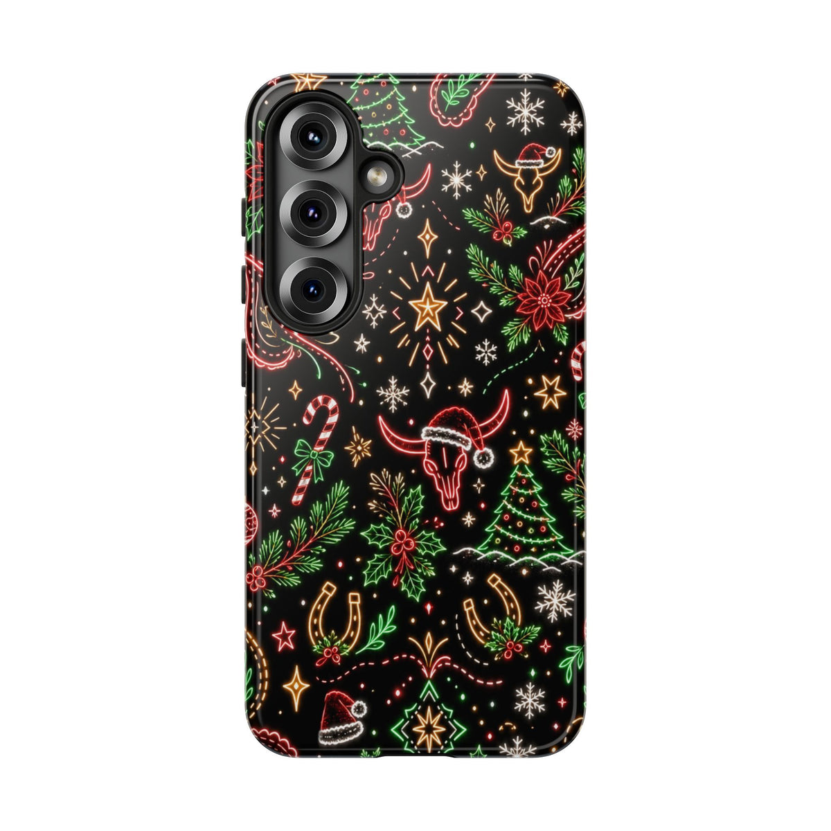 Neon Christmas Skulls Tough Case