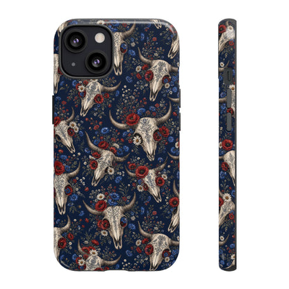 Patriotic Floral Skulls Tough Case